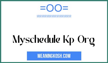 myschedule kp